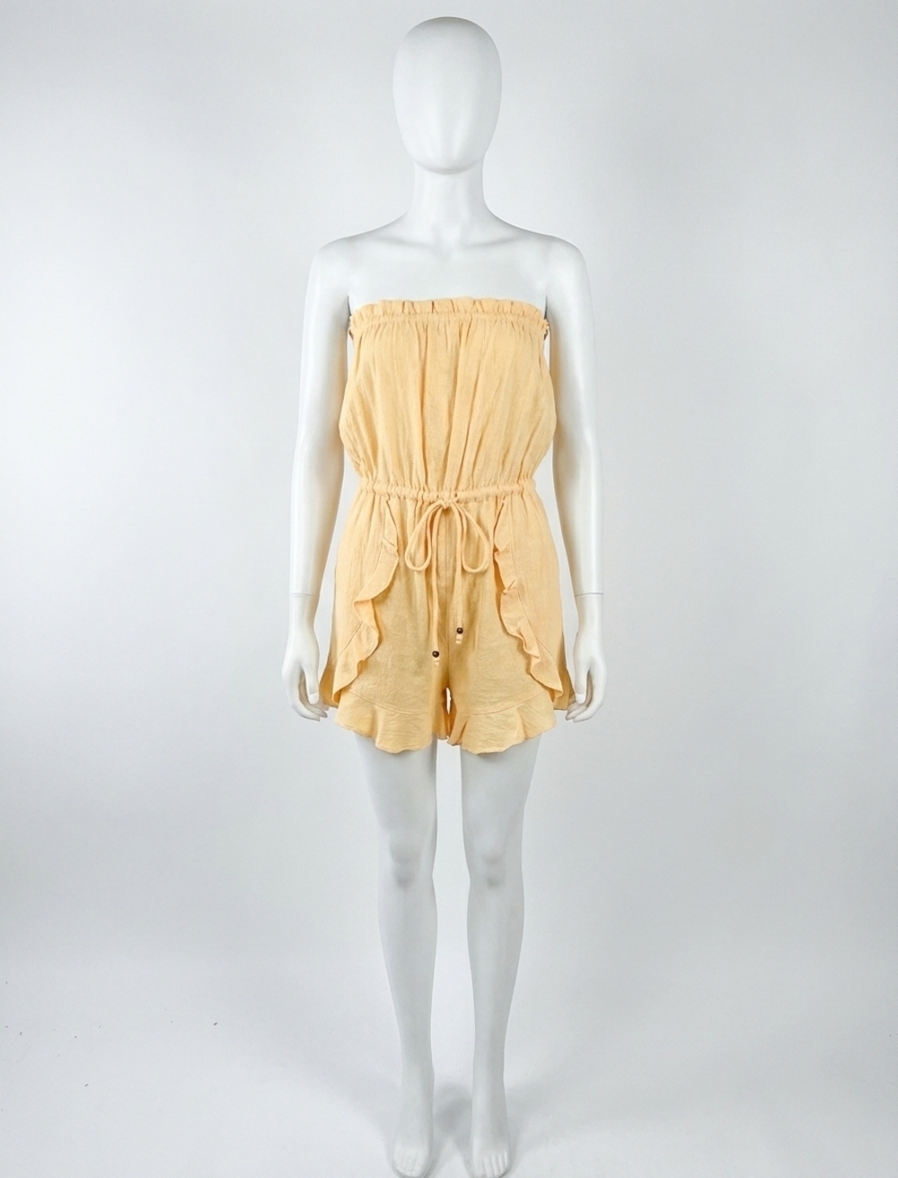 NEW SADIE & SAGE miss sunshine linen tube romper in melon